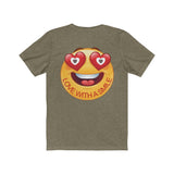 Love With A Smile Emoji Design on Unisex Jersey Short Sleeve Tee