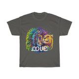 Lion & Lioness Love Design on Unisex Heavy Cotton Tee