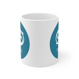 Blue Coin Pisces Zodiac Design on Ceramic Mug 11oz