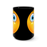 Surprised Emoji Black Mug 15oz