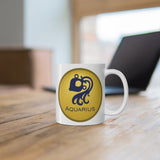 Gold Coin Aquarius Zodiac Design on Ceramic Mug 11oz