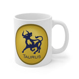 Gold Coin Taurus Zodiac Design on Ceramic Mug 11oz