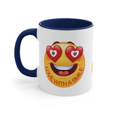 Love With A Smile Emoji on Accent Coffee Mug, 11oz