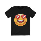 Love With A Smile Emoji Design on Unisex Jersey Short Sleeve Tee
