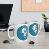 Blue Coin Leo Zodiac Design on Ceramic Mug 11oz