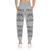 Love Peace Design Athletic Joggers (AOP) For Men or Women