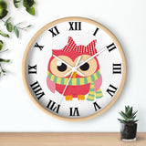 Watchful Owl Roman Numerals Wall clock