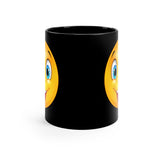 Cheery Emoji 11oz Black Mug