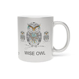 Wise Owl Metallic Mug (Silver / Gold) 11 oz beautiful wise old owl design