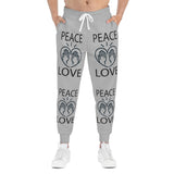 Love Peace Design Athletic Joggers (AOP) For Men or Women