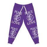 Love Peace Design on Athletic Joggers (AOP) For Men and Women