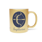 Sagittarius Zodiac Metallic Mug (Silver / Gold) 11 oz