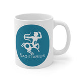 Blue Coin Sagittarius Zodiac Design on Ceramic Mug 11oz