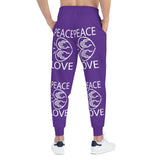 Love Peace Design on Athletic Joggers (AOP) For Men and Women
