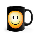 Happy Smiley 11oz Black Mug