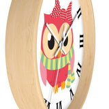 Watchful Owl Roman Numerals Wall clock