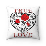 True Love Design on Spun Polyester Square Pillow Case
