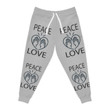 Love Peace Design Athletic Joggers (AOP) For Men or Women