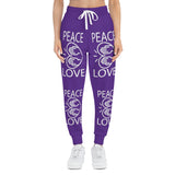 Love Peace Design on Athletic Joggers (AOP) For Men and Women