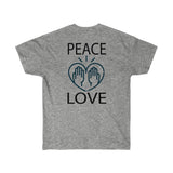 Peace Love design on Unisex Ultra Cotton Tee