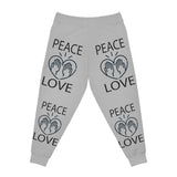 Love Peace Design Athletic Joggers (AOP) For Men or Women