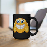 Big Smile Emoticon Black Mug 15oz