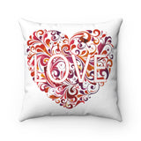 Heart Love Spun Polyester Square Pillow Case