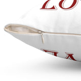True Love Design on Spun Polyester Square Pillow