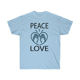 Peace Love design on Unisex Ultra Cotton Tee