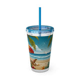 Summer Design 11 on Sunsplash Tumbler with Straw, 16oz