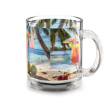 Summer Design 07 on Glass Mug - 10oz Botanical Coffee Cup for Tea Lovers