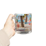 Summer Design 09 on Glass Mug - 10oz Botanical Coffee Cup for Tea Lovers