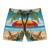 Summer Design 11 on Men's Floral Print Swim Shorts - Perfect for Summer Beach Days