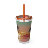 Summer Design 06 on Sunsplash Tumbler with Straw, 16oz