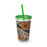 Summer Design 02 on Sunsplash Tumbler with Straw, 16oz