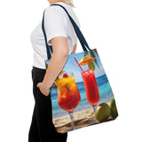 Summer Design 07 on Floral Tote Bag - Stylish Eco-Friendly Shopping Bag for Everyday Use