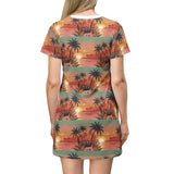 Summer Design 06 on Floral T-Shirt Dress – Boho Chic Style for Everyday Comfort