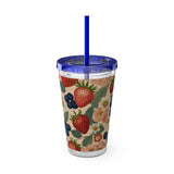 Summer Design 03 on Sunsplash Tumbler with Straw, 16oz