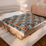 Summer Design 09 on Velveteen Plush Blanket - Perfect for Home Decor and Gifts