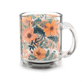 Summer Design 02 on Glass Mug - 10oz Botanical Coffee Cup for Tea Lovers