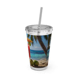 Summer Design 07 on Sunsplash Tumbler with Straw, 16oz