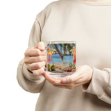 Summer Design 07 on Glass Mug - 10oz Botanical Coffee Cup for Tea Lovers