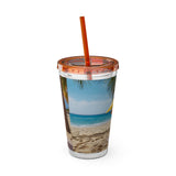 Summer Design 09 on Sunsplash Tumbler with Straw, 16oz