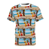 Summer Design 09 on Floral Unisex Cut & Sew Tee - Vibrant Garden Design for Everyday Wear