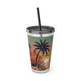 Summer Design 06 on Sunsplash Tumbler with Straw, 16oz