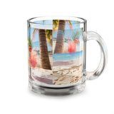 Summer Design 09 on Glass Mug - 10oz Botanical Coffee Cup for Tea Lovers