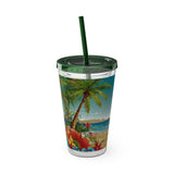 Summer Design 10 on Sunsplash Tumbler with Straw, 16oz