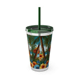 Summer Design 11 on Sunsplash Tumbler with Straw, 16oz