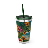 Summer Design 12 on Sunsplash Tumbler with Straw, 16oz
