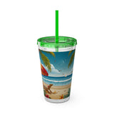 Summer Design 11 on Sunsplash Tumbler with Straw, 16oz